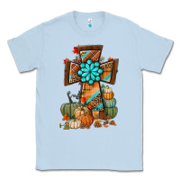 Dusty Blue fall cross Classic Tee - BundleAndBundleShop