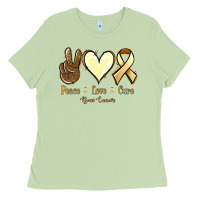 Matcha Peace Love Cure Bone Cancer Ladies Tee - Jasminsmagicworld