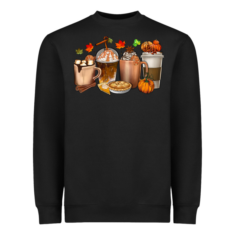 Pumpkin Spice Coffee Cups Heavyweight Sweatshirt by texasbilliewilder | Teevron