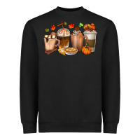 Black Pumpkin Spice Coffee Cups Heavyweight Sweatshirt - texasbilliewilder