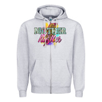 Heather Grey Mother hustler lightning bolt mother's day Zipper Hoodie - HowdyJamesFarm