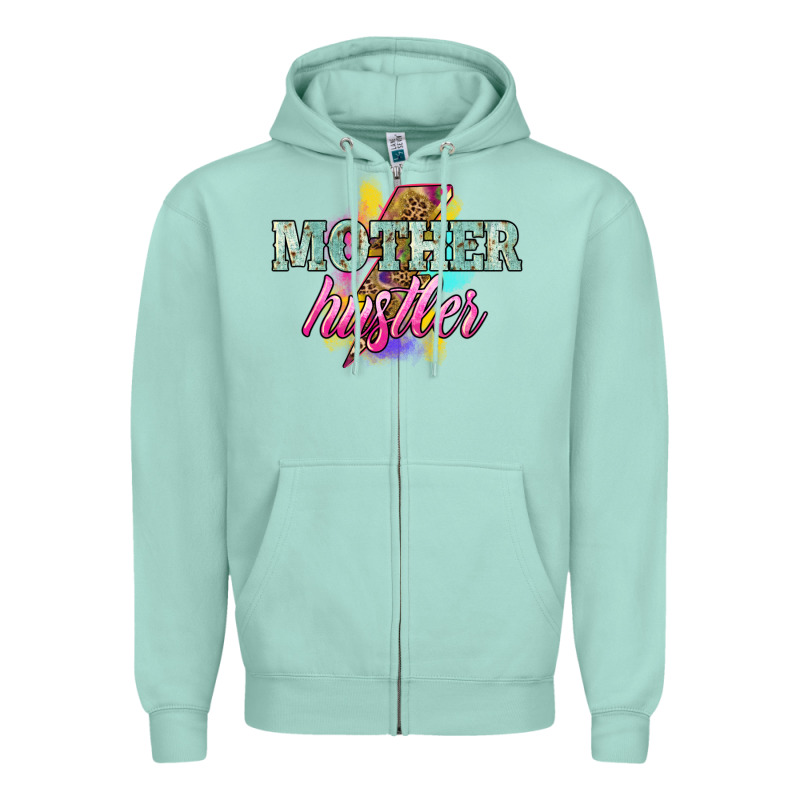 Mother Hustler Lightning Bolt Mother's Day Zipper Hoodie by HowdyJamesFarm | Teevron