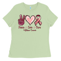 Matcha Peace Love Cure Uterine Cancer Ladies Tee - Jasminsmagicworld