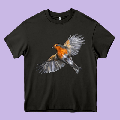 Flying American Robin Heavy Core Tee Designed By Lillyallendesigns