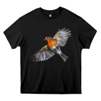 Black Flying American Robin Heavy Core Tee - LillyAllenDesigns