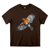 Chocolate Brown Flying American Robin Heavy Core Tee - LillyAllenDesigns