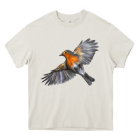 Cream Flying American Robin Heavy Core Tee - LillyAllenDesigns