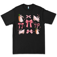 Black pink ribbons with rabbits Premium Tee - MaliasSmallBusiness