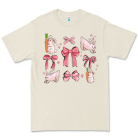 Bone pink ribbons with rabbits Premium Tee - MaliasSmallBusiness