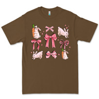 Cacao pink ribbons with rabbits Premium Tee - MaliasSmallBusiness