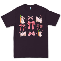 Plum pink ribbons with rabbits Premium Tee - MaliasSmallBusiness