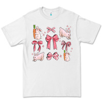 White pink ribbons with rabbits Premium Tee - MaliasSmallBusiness