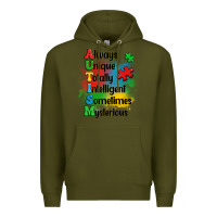 Army Green always unique autism Premium Hoodie - OliviaCreatesArt