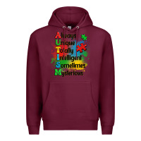 Burgundy always unique autism Premium Hoodie - OliviaCreatesArt