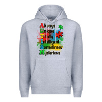 Heather Grey always unique autism Premium Hoodie - OliviaCreatesArt