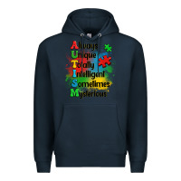 Navy always unique autism Premium Hoodie - OliviaCreatesArt