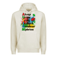 Oatmeal Heather always unique autism Premium Hoodie - OliviaCreatesArt