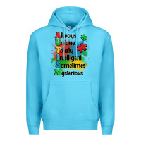 Ocean Blue always unique autism Premium Hoodie - OliviaCreatesArt