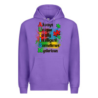 Purple always unique autism Premium Hoodie - OliviaCreatesArt
