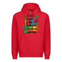 Red always unique autism Premium Hoodie - OliviaCreatesArt
