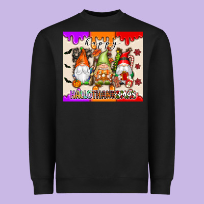 Happy Hallothanksmas Gnomes Heavyweight Sweatshirt Designed By Texasbilliewilder