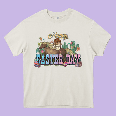 Happy Easter Day Rodeo Heavy Core Tee Designed By Nancycooperartshop