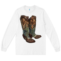White cowgirl boots Long Sleeve Tee - RanaPortraitStore