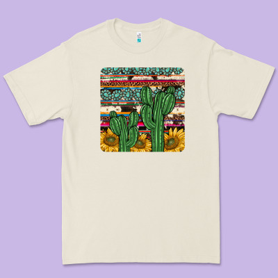 Cactus Sunflower Coaster Premium Tee Designed By Jahusdesignshop