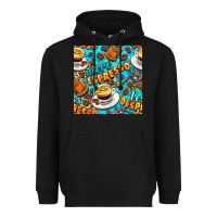Black more espresso less despresso coffee with leopard seamless pattern bbs Heavyweight Hoodie - BundleAndBundleShop