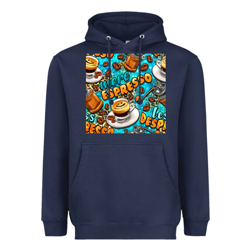 More Espresso Less Despresso Coffee With Leopard Seamless Pattern Bbs Heavyweight Hoodie by BundleAndBundleShop | Teevron