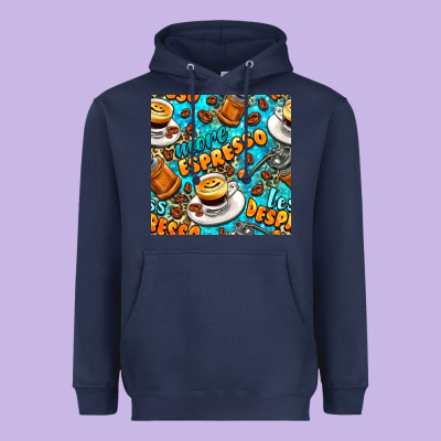 More Espresso Less Despresso Coffee With Leopard Seamless Pattern Bbs Heavyweight Hoodie Designed By Bundleandbundleshop
