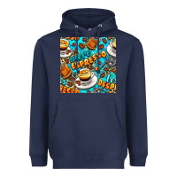 Navy more espresso less despresso coffee with leopard seamless pattern bbs Heavyweight Hoodie - BundleAndBundleShop