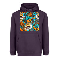 Plum more espresso less despresso coffee with leopard seamless pattern bbs Heavyweight Hoodie - BundleAndBundleShop