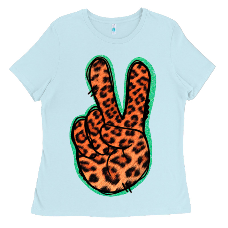 Orange Leopard Peace Sign Ladies Tee by Jasminsmagicworld | Teevron