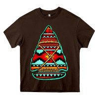 Chocolate Brown aztec arrowhead Heavy Core Tee - Jasminsmagicworld