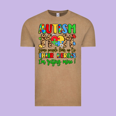 Autism Mom Some People Look Up To Their Heroes Vintage Tee Designed By Lillyallendesigns