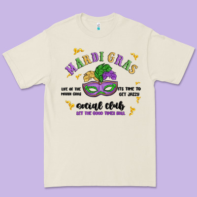Mardi Gras Social Club Premium Tee Designed By Maliassmallbusiness