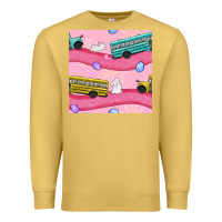 Antique Gold Easter School Bus Seamless Pattern Premium Sweatshirt - BundleAndBundleShop