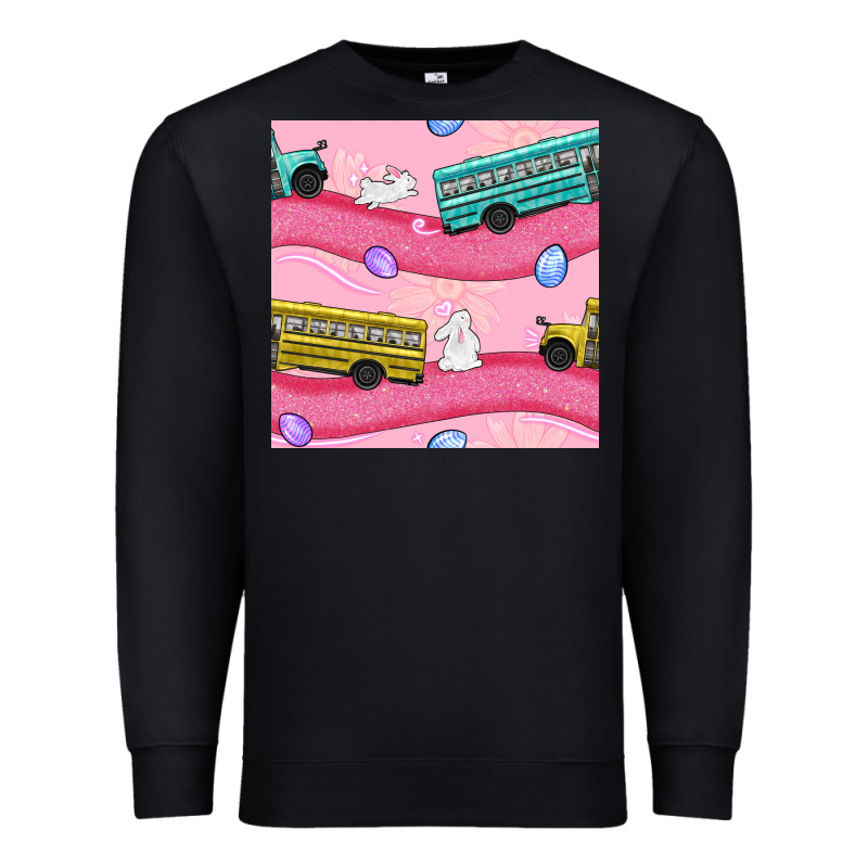 Easter School Bus Seamless Pattern Premium Sweatshirt by BundleAndBundleShop | Teevron