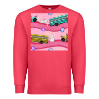 Cardinal Easter School Bus Seamless Pattern Premium Sweatshirt - BundleAndBundleShop