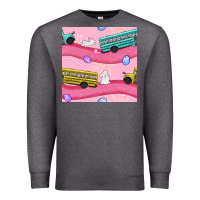 Charcoal Heather Easter School Bus Seamless Pattern Premium Sweatshirt - BundleAndBundleShop