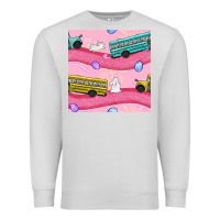 Dove Grey Easter School Bus Seamless Pattern Premium Sweatshirt - BundleAndBundleShop