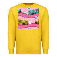 Lemon Easter School Bus Seamless Pattern Premium Sweatshirt - BundleAndBundleShop