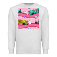 Oatmeal Heather Easter School Bus Seamless Pattern Premium Sweatshirt - BundleAndBundleShop