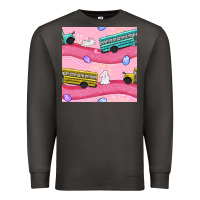 Smoke Easter School Bus Seamless Pattern Premium Sweatshirt - BundleAndBundleShop