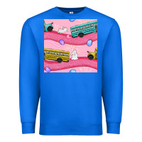 True Royal Easter School Bus Seamless Pattern Premium Sweatshirt - BundleAndBundleShop