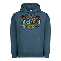 Pigment Midnight Navy blessed nana Urban Hoodie - CowhideDigitalArt