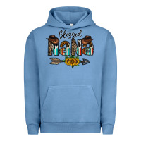 Pigment Pebble Blue blessed nana Urban Hoodie - CowhideDigitalArt