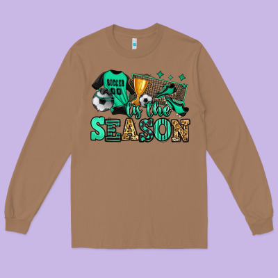 Tis The Season Soccer Long Sleeve Tee Designed By Jasminsmagicworld
