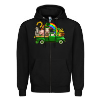 Black St. Patrick's Day farm animals Zipper Hoodie - CowGirlArtShop